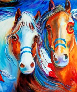 Two Tribal Horses Paint By Numbers