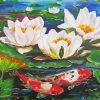 White Water Lilies With Koi Paint By Numbers