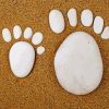 White Stones Footprints On Sand Paint By Numbers