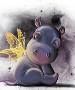 Baby Hippo Angel Paint By Numbers