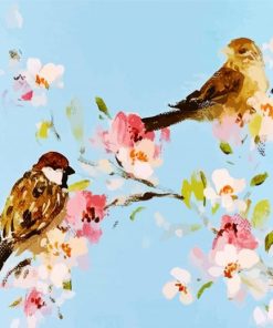 Birds And Blossom Art Paint By Number