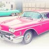 Blue And Pink Cadillac Paint By Numbers