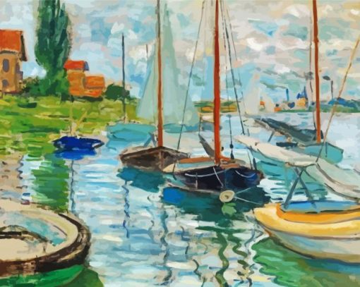 Claude Monet Sailboat Port Paint By Numbers