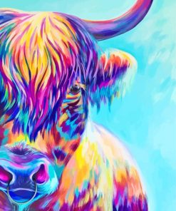 Colorful Highland Cow Paint By Number