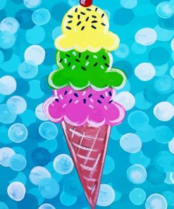 Colorful Ice Cream Art Paint By Numbers