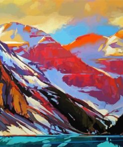 Colorful Mountains Illustration Paint By Numbers