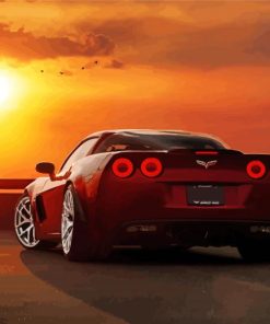 Corvette Z06 With Sunset Paint By Numbers