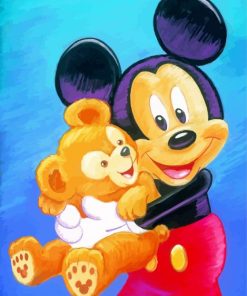 Disney Mickey Mouse And Teddy Bear Paint By Numbers