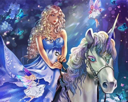 Fairy And Unicorn Paint By Numbers