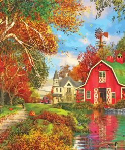 Fall With Barn Paint By Numbers