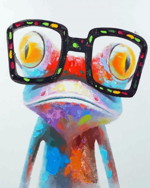 Frog Wearing Glasses Art Paint By Numbers