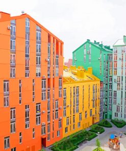 Kyiv Colorful Buildings Paint By Numbers