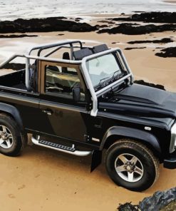 Land Rover Truck On The Beach Paint By Numbers