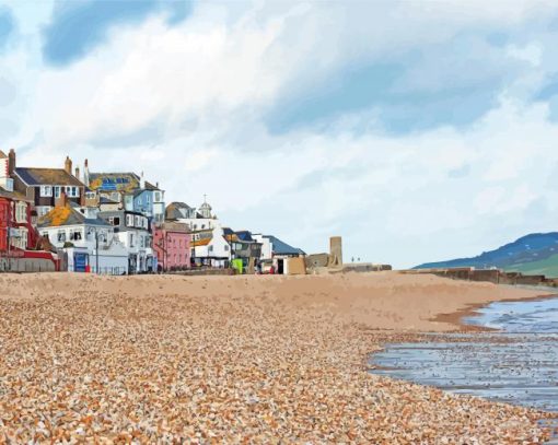 Lyme Regis Beach Paint By Numbers