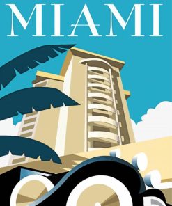 Miami Art Deco Travel Poster Paint By Numbers