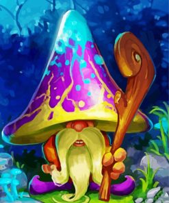 Mushroom Fantasy Gnome Paint By Numbers