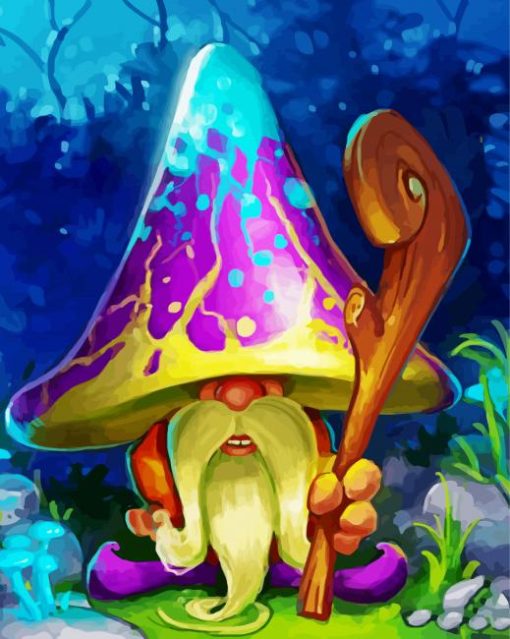 Mushroom Fantasy Gnome Paint By Numbers