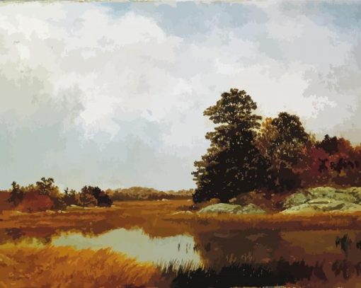 October In The Marshes By John Frederick Kensett Paint By Numbers