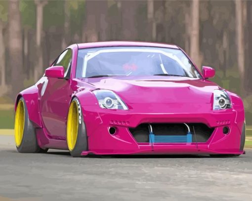 Pink Nissan 350z Car Paint By Numbers