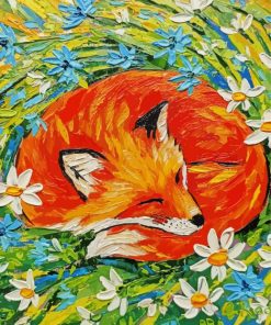 Quirky Fox And Flowers Paint By Numbers