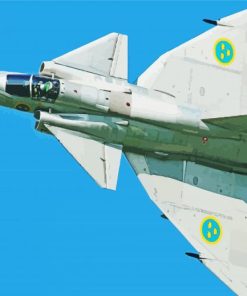 Saab 37 Viggen Paint By Numbers