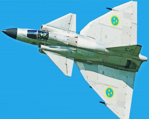 Saab 37 Viggen Paint By Numbers