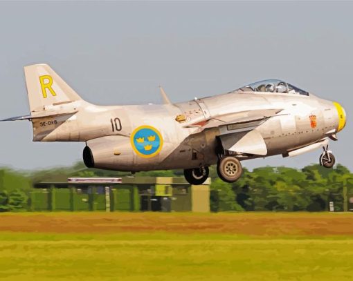 Saab J29 Tunnan Paint By Numbers