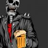 Skull Drinking Beer Paint By Numbers