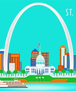 St Louis Mo Illustration Paint By Numbers