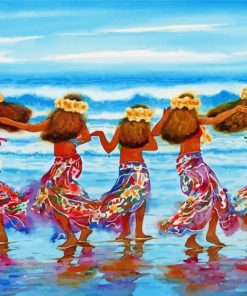 Tahitian Dancers By Sea Paint By Numbers