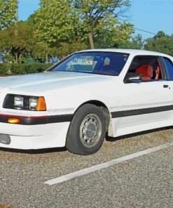 White 1986 Ford Tbird Paint By Numbers