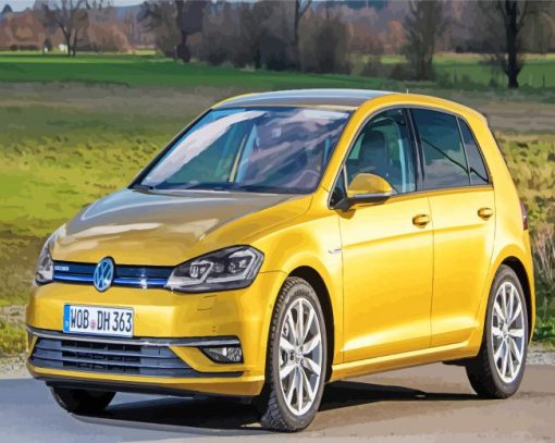 Yellow MK7 Golf Paint By Numbers