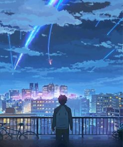 Anime Night City Lights Paint By Numbers