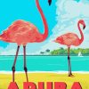 Aruba Flamingos Beach Paint By Numbers