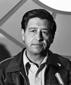 Black And White Cesar Chavez Paint By Numbers