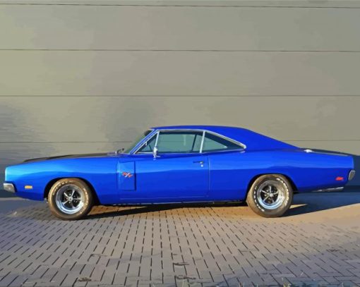 Blue Dodge Charger 1970 Paint By Numbers