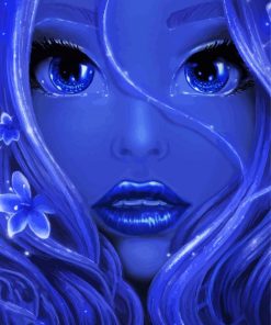 Blue Girl Face Paint By Numbers