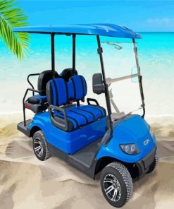 Blue Golf Cart Paint By Numbers