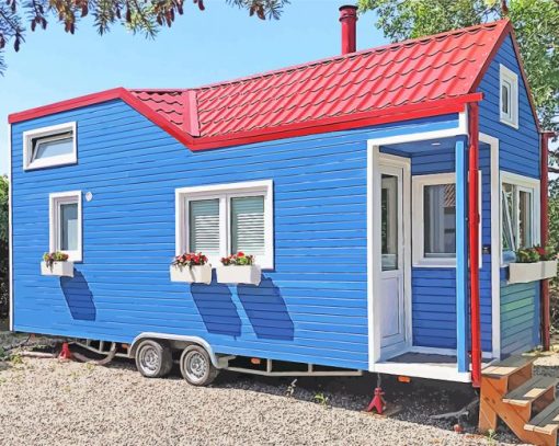 Blue Tiny House Paint By Numbers