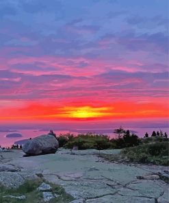 Cadillac Acadia Mountain Sunset Paint By Numbers