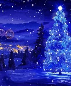 Christmas Landscape At Night Paint By Numbers