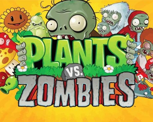 Cool Plants Vs Zombies Video Game Poster Paint By Numbers