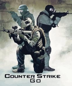 Counter Strike Video Game Poster Paint By Numbers