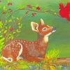 Cute Deer With Cardinal Paint By Numbers