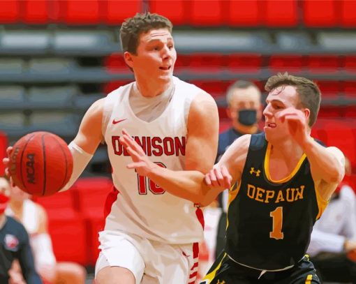 Denison University Player Vs Depaun Basketball Team Paint By Numbers