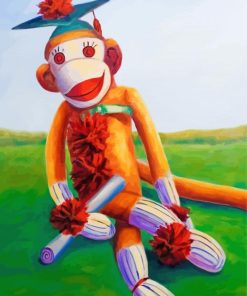 Graduate Sock Monkey Paint By Numbers