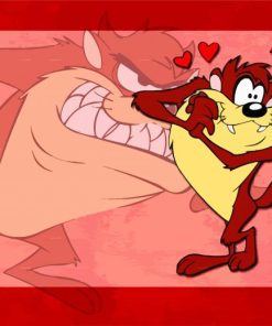 Lover Tasmanian Devil Cartoon Paint By Numbers