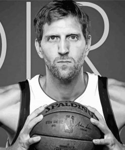 Monochrome Dirk Nowitzki Paint By Numbers