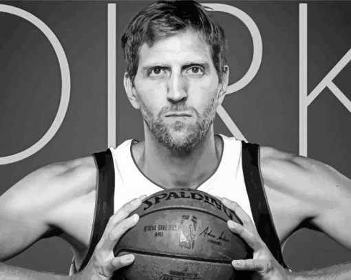 Monochrome Dirk Nowitzki Paint By Numbers