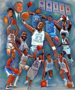 North Carolina Tar Heels Players Art Paint By Numbers